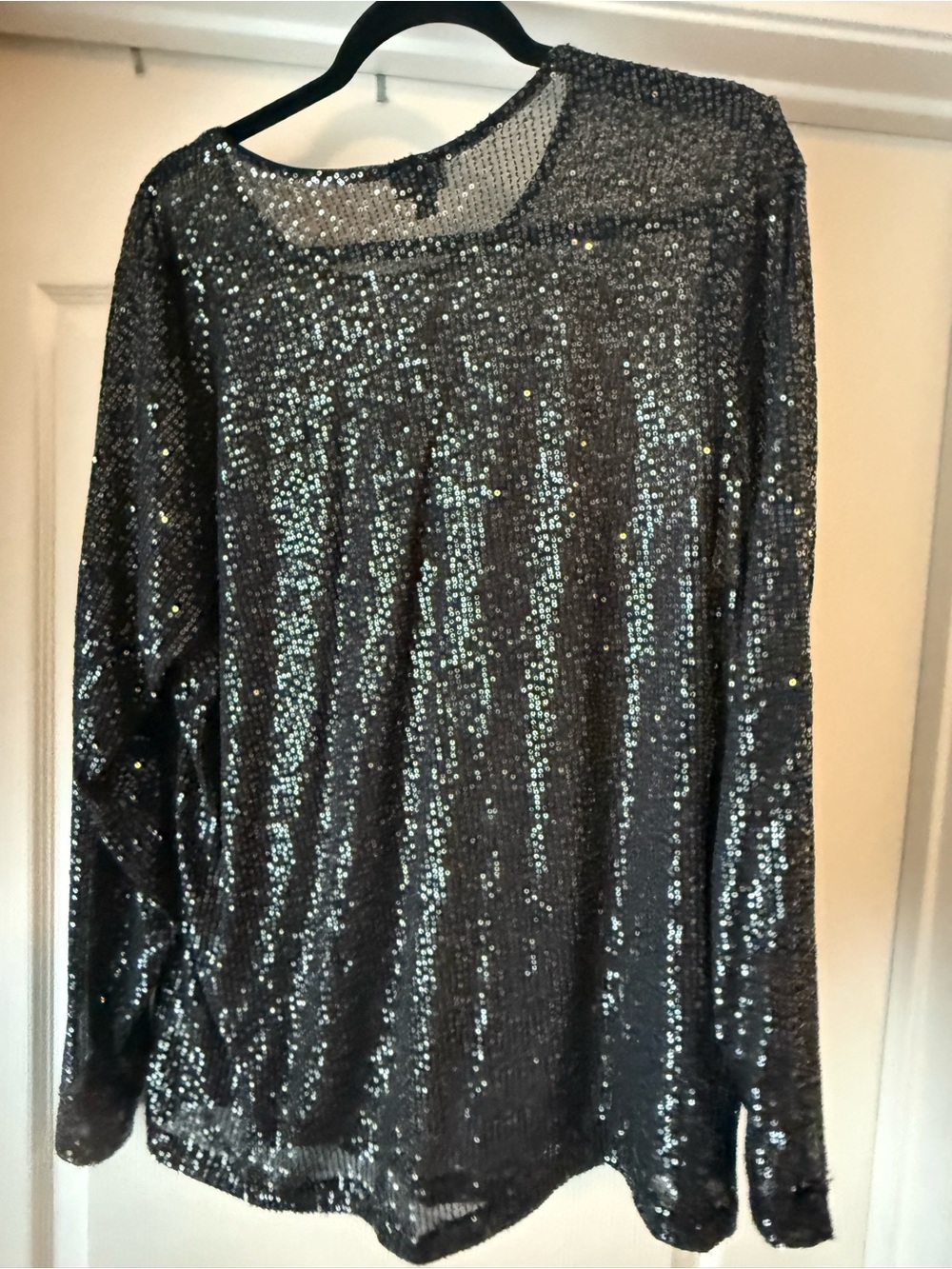 Women's Sequin Long-Sleeve Top - Black - Torrid - Picture 3 of 3